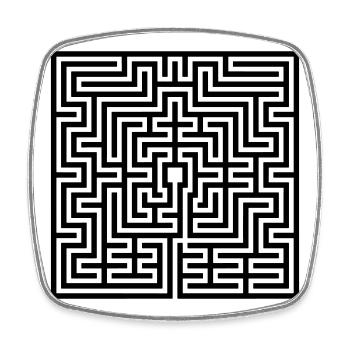 Labyrinth - Viereckiger Kühlschrankmagnet - Weiß - Vorne