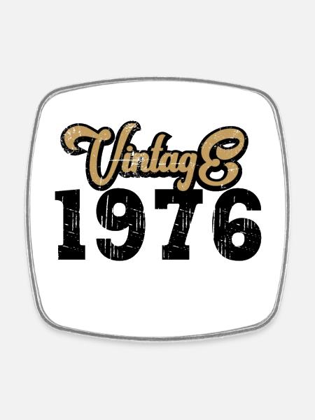 Vintage 1976 - Square fridge magnet - white