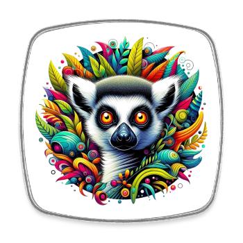 Lemur - Square fridge magnet - white - Front