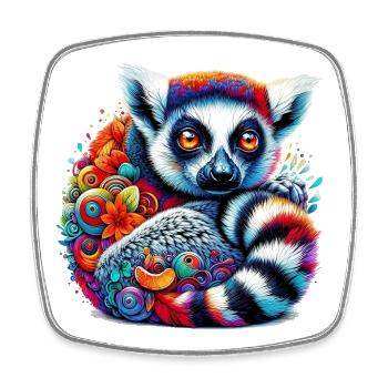 Lemur - Square fridge magnet - white - Front
