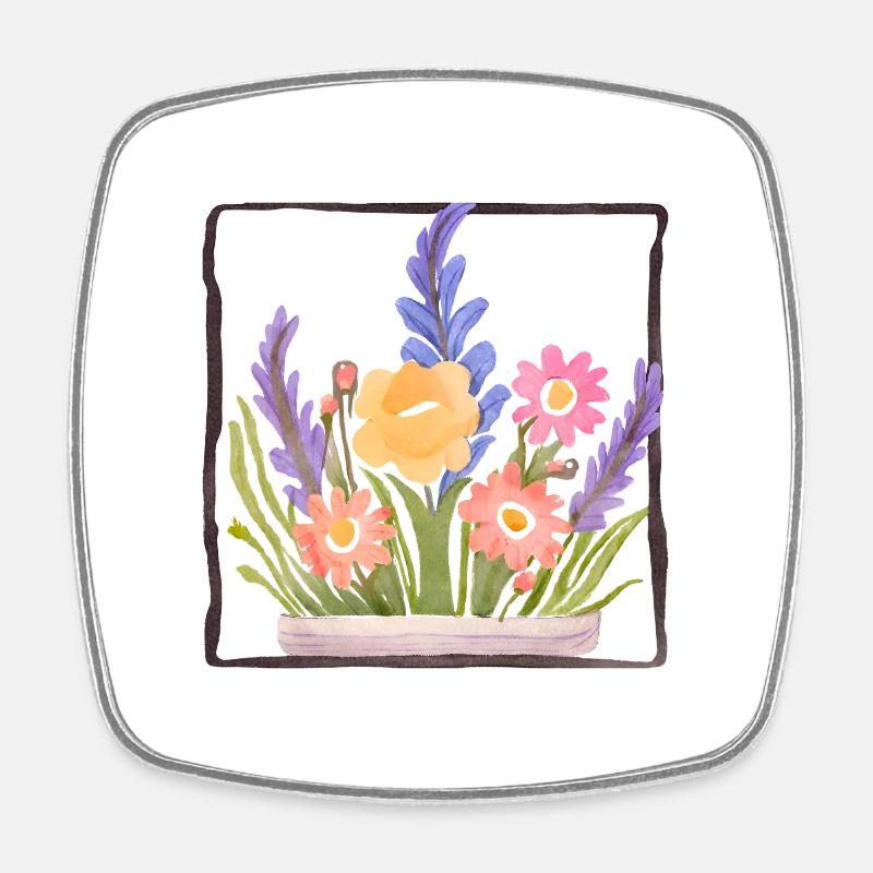 Bouquet - Square fridge magnet - white