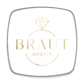 Braut-Mädels! Diamant-Ring personalisierbar - Viereckiger Kühlschrankmagnet - Weiß - Vorne