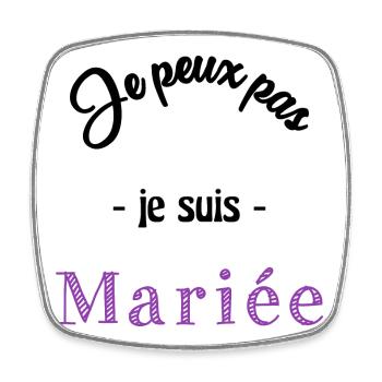 MARIEE. FUTURE MARIEE - Magnet carré - blanc - Devant