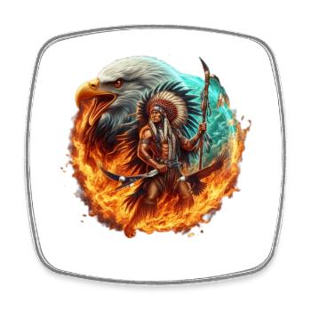 Native American Wisdom - Square fridge magnet - white - Front
