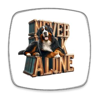 Bernese mountain dog - Square fridge magnet - white - Front
