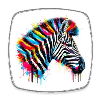 Zebra - Viereckiger Kühlschrankmagnet - Weiß - Vorne