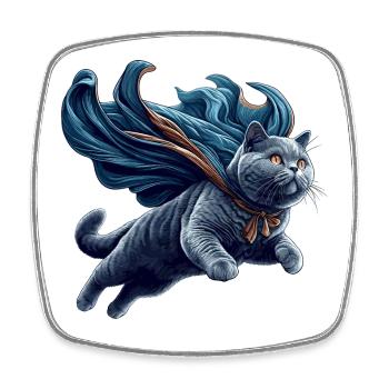 Super Katze BKH Blue Geschenk - Viereckiger Kühlschrankmagnet - Weiß - Vorne