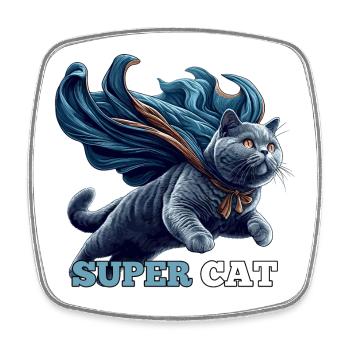 Super Katze BKH Blue Geschenk - Viereckiger Kühlschrankmagnet - Weiß - Vorne