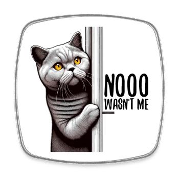 Nein war ich nicht BKH Blue Katze Geschenk - Viereckiger Kühlschrankmagnet - Weiß - Vorne