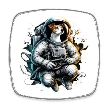 Astronaut Jack Russell Terrier Geschenk - Viereckiger Kühlschrankmagnet - Weiß - Vorne