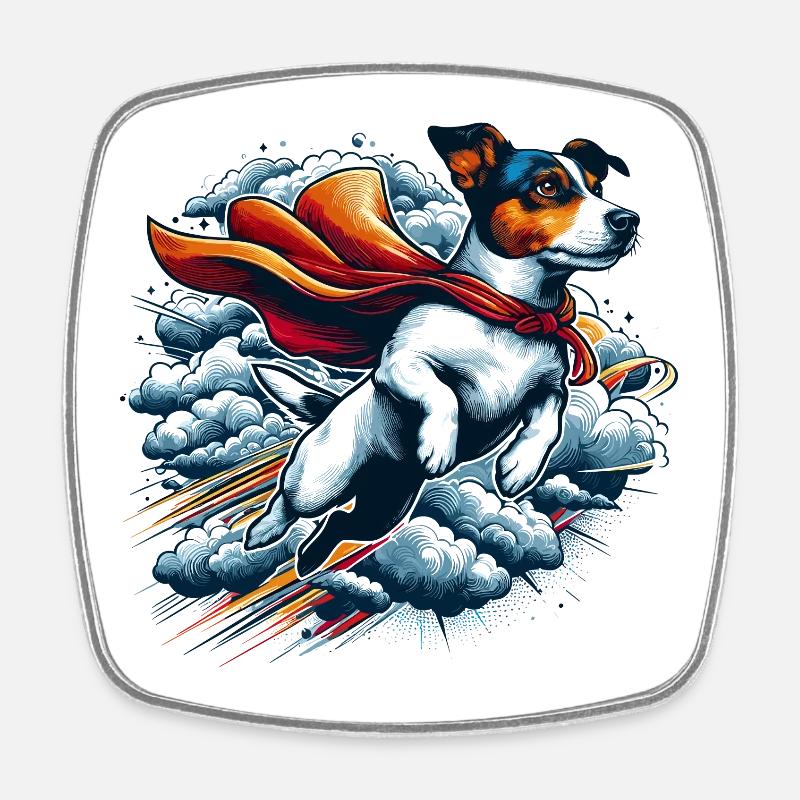 Super chien Jack Russell Terrier cadeau - Magnet carré - blanc