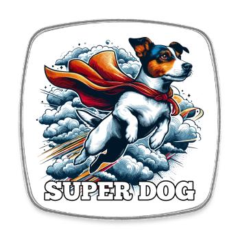 Super Hund Jack Russell Terrier Geschenk - Viereckiger Kühlschrankmagnet - Weiß - Vorne
