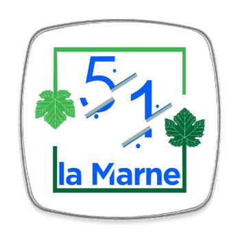 Die Marne - Viereckiger Kühlschrankmagnet - Weiß - Vorne