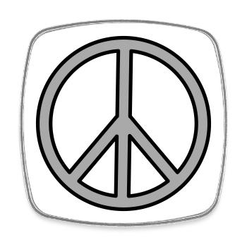 Peace Zeichen - Viereckiger Kühlschrankmagnet - Weiß - Vorne