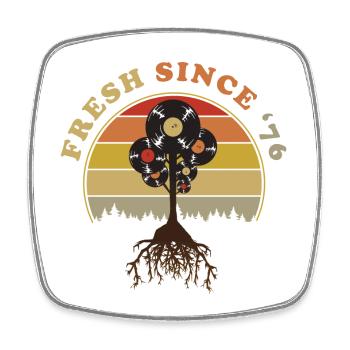 Fresh sinde 1976 - Viereckiger Kühlschrankmagnet - Weiß - Vorne