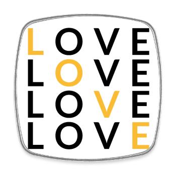 4 LOVE yellow - Viereckiger Kühlschrankmagnet - Weiß - Vorne