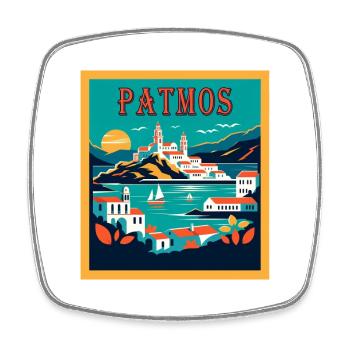 Patmos Greece Vacation Vacation Travel - Square fridge magnet - white - Front