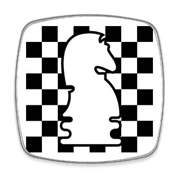 Schach Pferd Schachbrett Muster Symbol Grafik icon - Viereckiger Kühlschrankmagnet - Weiß - Vorne
