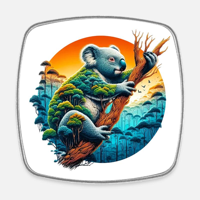 Koala - Viereckiger Kühlschrankmagnet - Weiß