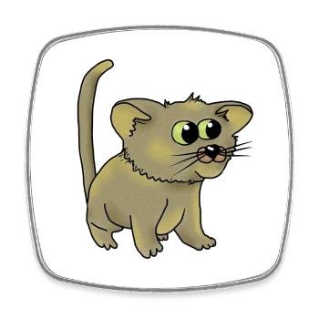 nette Katze - Viereckiger Kühlschrankmagnet - Weiß - Vorne