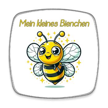 Strahlendes Bienchen | süßes Tiermotiv für Kinder - Viereckiger Kühlschrankmagnet - Weiß - Vorne