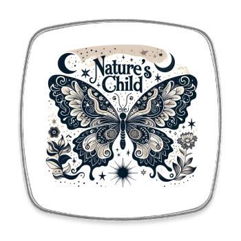 Nature's Child Butterfly Pattern - Square fridge magnet - white - Front