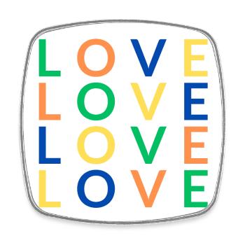 4 Love color - Viereckiger Kühlschrankmagnet - Weiß - Vorne