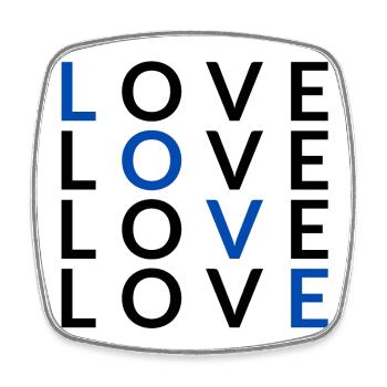 4 LOVE blue - Viereckiger Kühlschrankmagnet - Weiß - Vorne