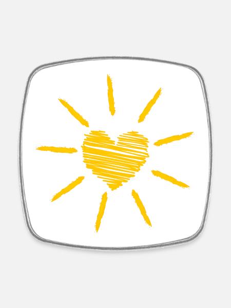 Sun in your heart! - Square fridge magnet - white