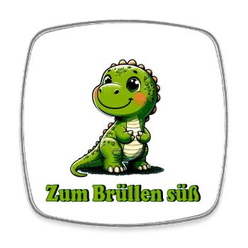 Zauberhafter Dino | Zum brüllen süß - Viereckiger Kühlschrankmagnet - Weiß - Vorne