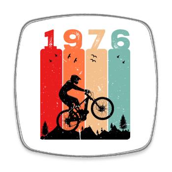 Vintage 1976 - Viereckiger Kühlschrankmagnet - Weiß - Vorne