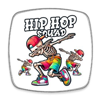 Hip Hop Squad – Cool Dabbing Skeleton Dab Street - Magnet carré - blanc - Devant