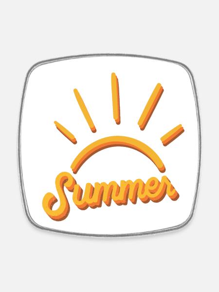 Sommer - Summer - Square fridge magnet - white