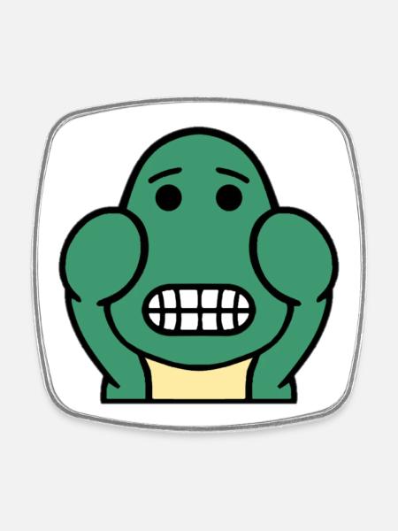 Dolly Grin - Square fridge magnet - white