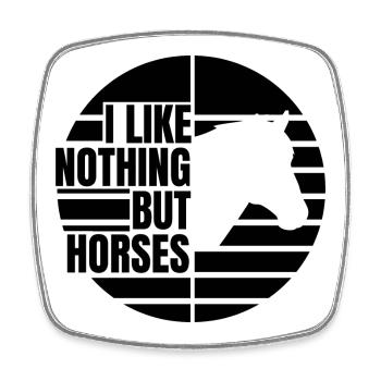 I Like Horses - Square fridge magnet - white - Front