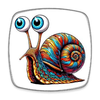 Snail - Square fridge magnet - white - Front