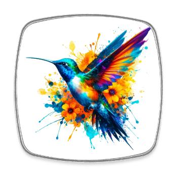 Hummingbird - Square fridge magnet - white - Front