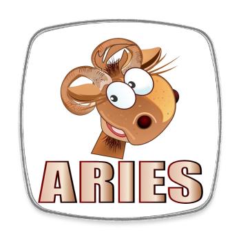 ARIES ZODIAC SIGN MARCH APRIL - Square fridge magnet - white - Front