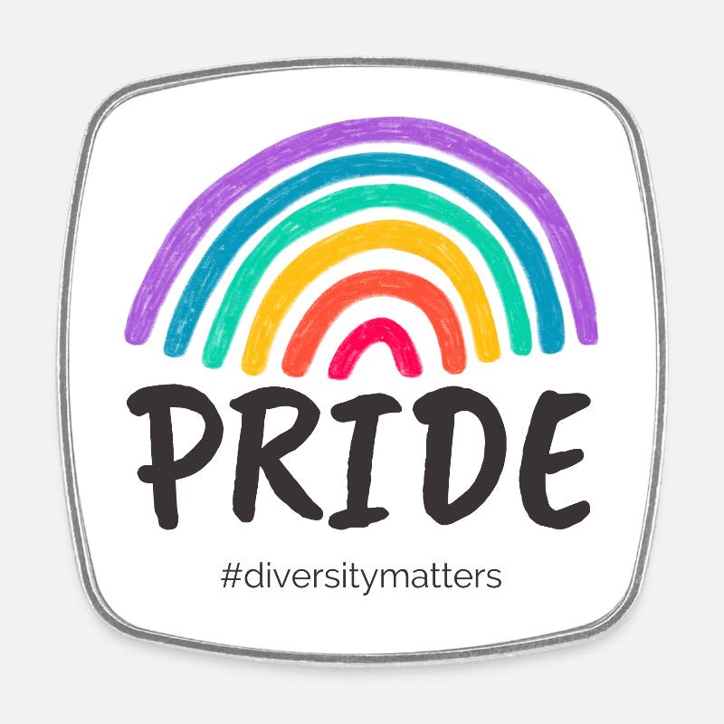 Pride black - #diversitymatters - Viereckiger Kühlschrankmagnet - Weiß