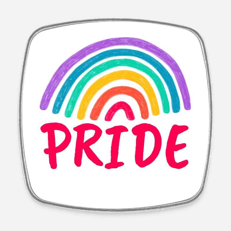 PRIDE pink - Ready for Pride Month! - Square fridge magnet - white