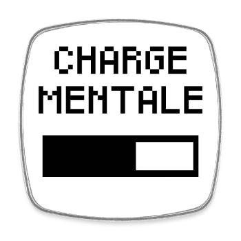 Charge Mentale – Batterie Qui se Vide - Femme - Magnet carré - blanc - Devant