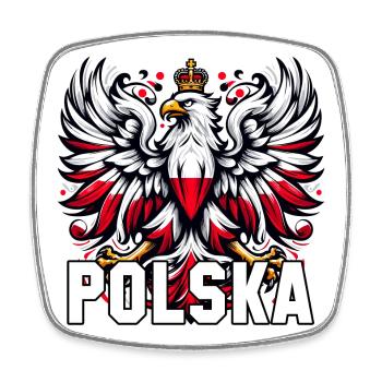 Pologne Polska polonais rouge blanc cadeau - Magnet carré - blanc - Devant