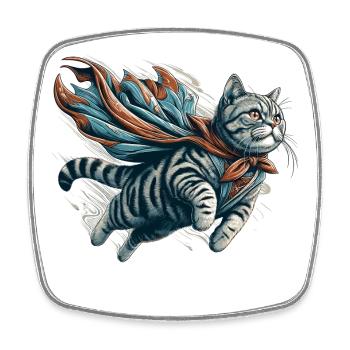 Super Katze Britisch Kurzhaar BKH getigert - Viereckiger Kühlschrankmagnet - Weiß - Vorne