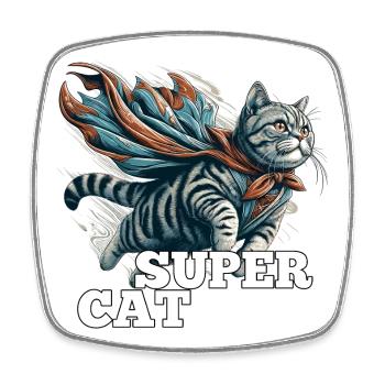 Super Katze Britisch Kurzhaar BKH getigert - Viereckiger Kühlschrankmagnet - Weiß - Vorne