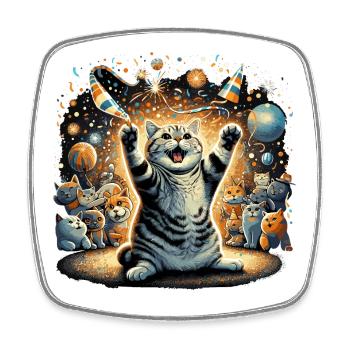 Britisch Kurzhaar Katze BKH Party Geschenk - Viereckiger Kühlschrankmagnet - Weiß - Vorne