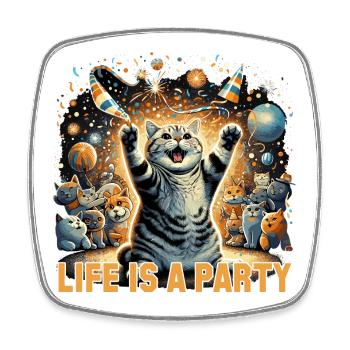 Britisch Kurzhaar Katze BKH Party Geschenk - Viereckiger Kühlschrankmagnet - Weiß - Vorne