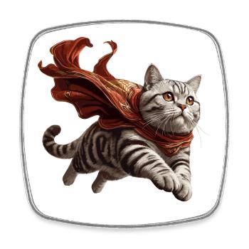 Super Katze Britisch Kurzhaar BKH getigert - Viereckiger Kühlschrankmagnet - Weiß - Vorne