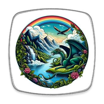 Au pays des dragons - Magnet carré - blanc - Devant