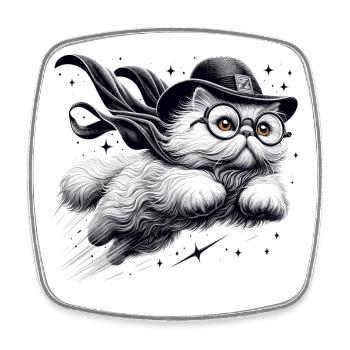 Magic Persian White Persian Cat Gift - Square fridge magnet - white - Front