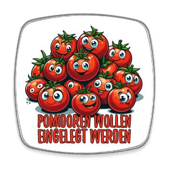 Tomaten Pomidoren einlegen Geschenk - Viereckiger Kühlschrankmagnet - Weiß - Vorne